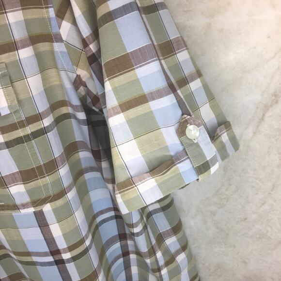 Claiborne Plaid Short-Sleeve Button-Up Shirt Men's Size LT (Large Tall) - Picture 9 of 16